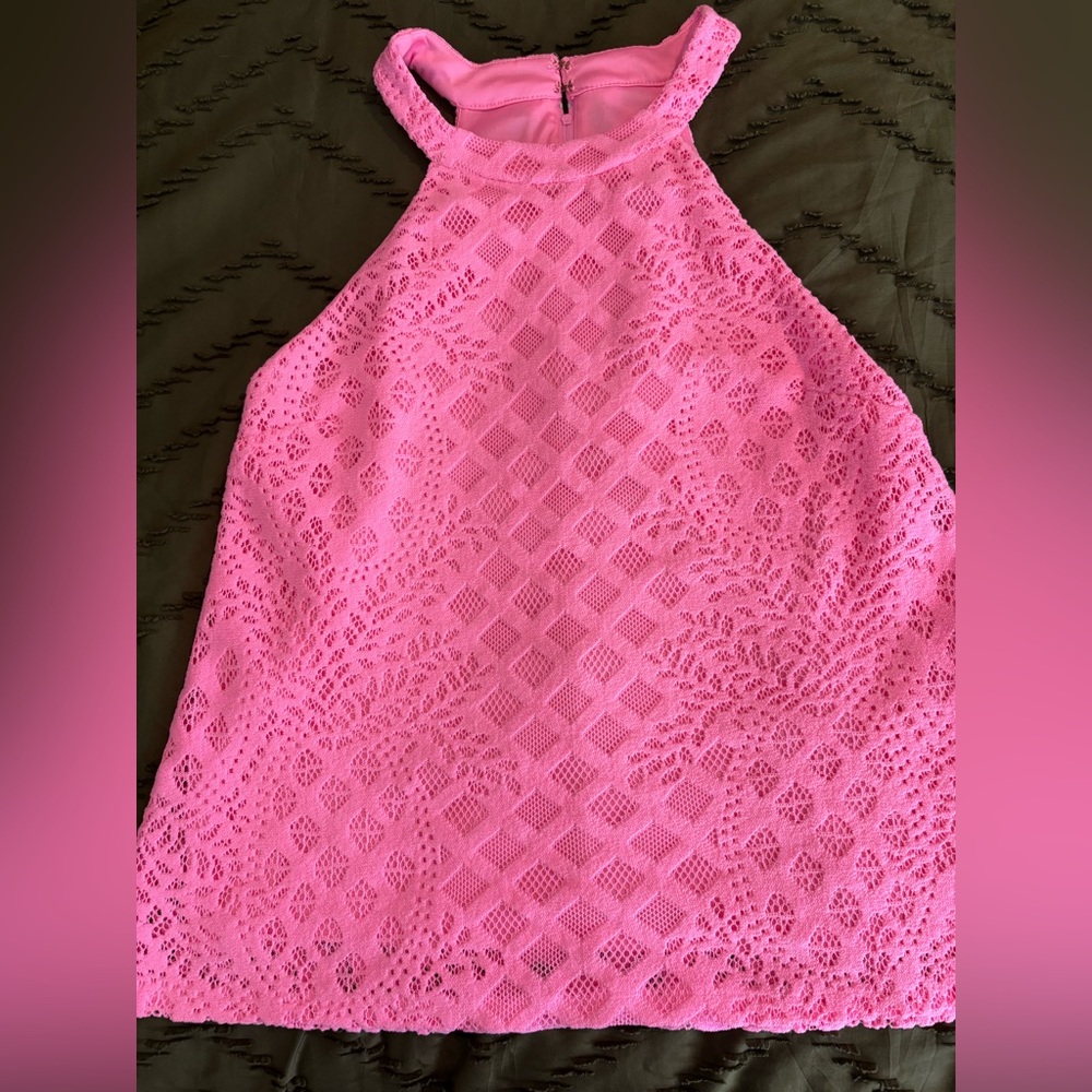 Lilly Pulitzer Pink Lace Tank Top - Picture 3 of 8